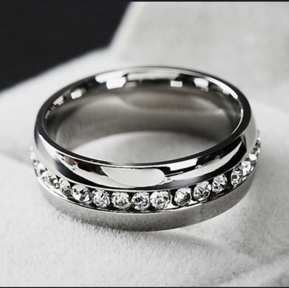 Titanium White Sapphire Ring